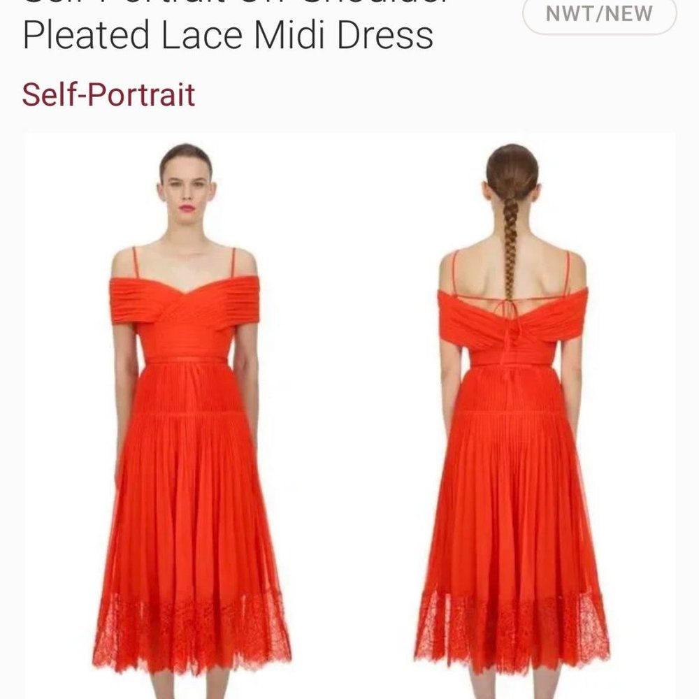 Self-Portrait Off Shoulder Mdi Dress- New With Tags